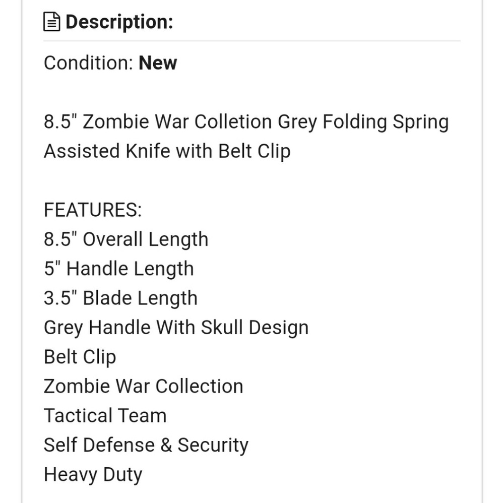 Collectable Zombie knife - Picture 2 of 3